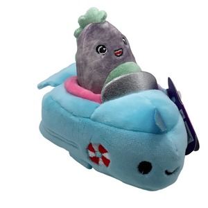 Squishville Chuey the T-Rex Mini Squishmallow Blue Whale Vehicle 2" New Gift